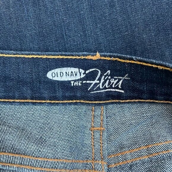 Old‎ Navy The Flirt Bootcut Jeans Womens 10 Long Blue Dark Wash Cotton Blend - Picture 6 of 8